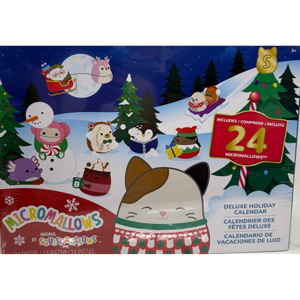Squishmallows Micromallows Deluxe Holiday Advent Calendar 24 Piece Set New